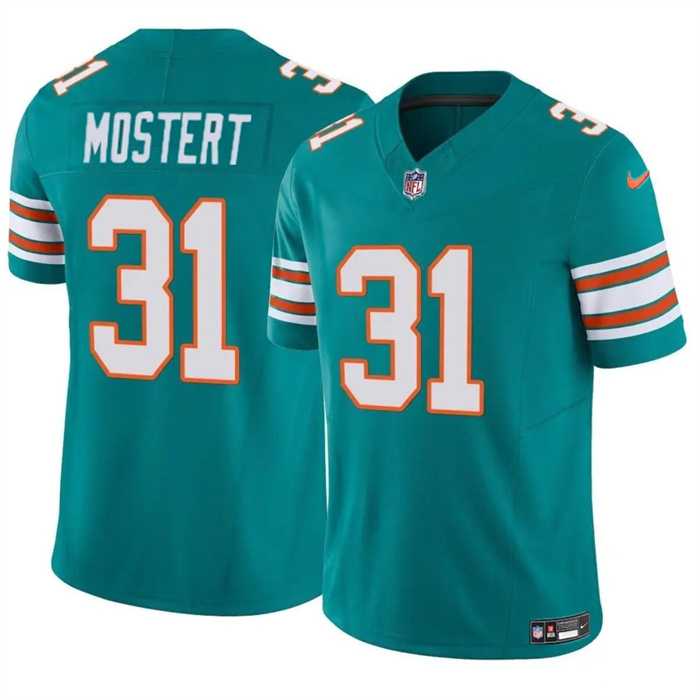 Men's Miami Dolphins #31 Raheem Mostert Aqua 2023 F.U.S.E Alternate Vapor Limited Football Stitched Jersey
